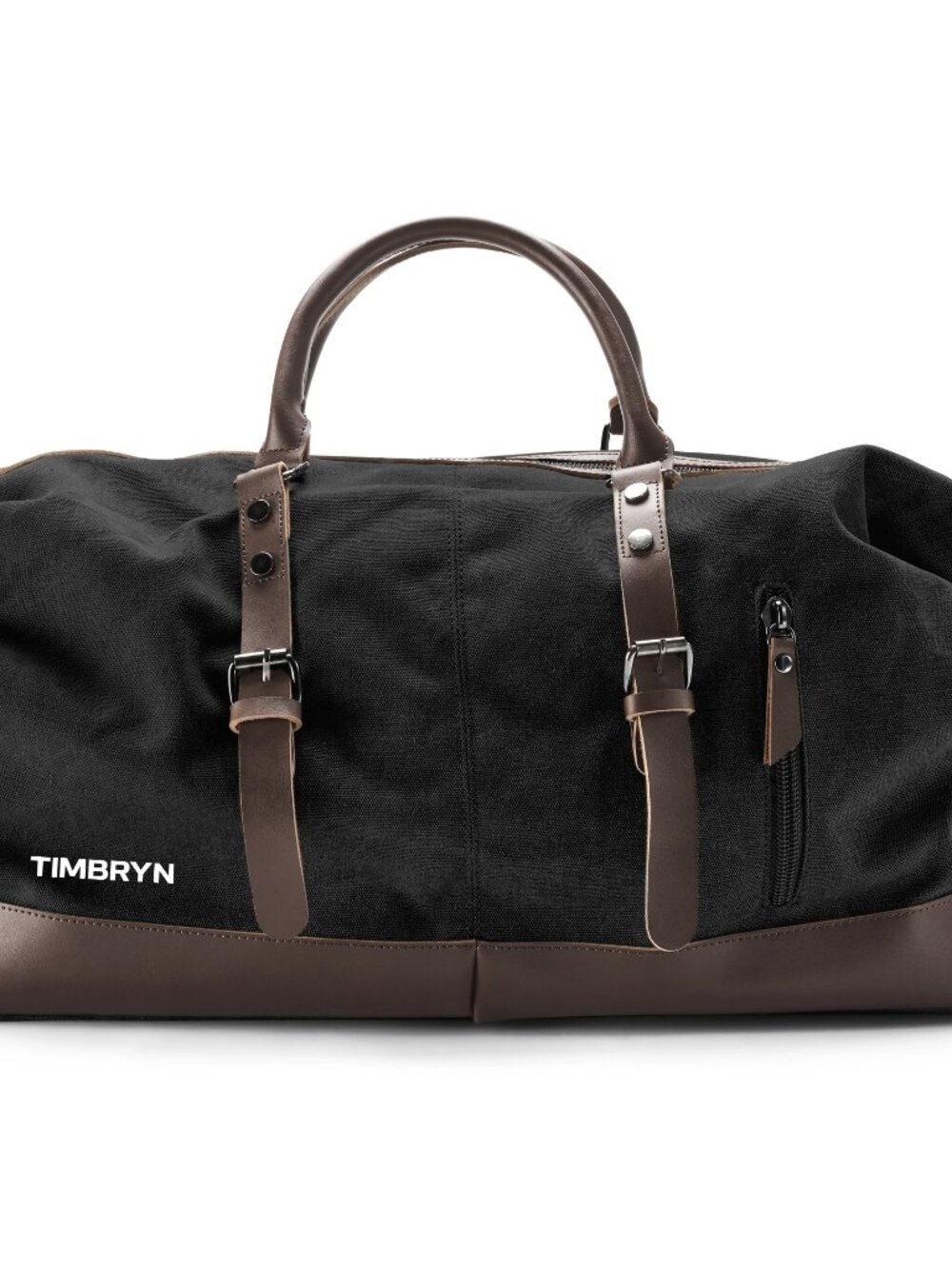 TIMBRYN Large Canvas & Leather Weekend Duffle Bag – Men's Vintage Travel CarryOn - Picture 7 of 17